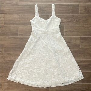 Lulu's White Floral Lace Wedding Dress
